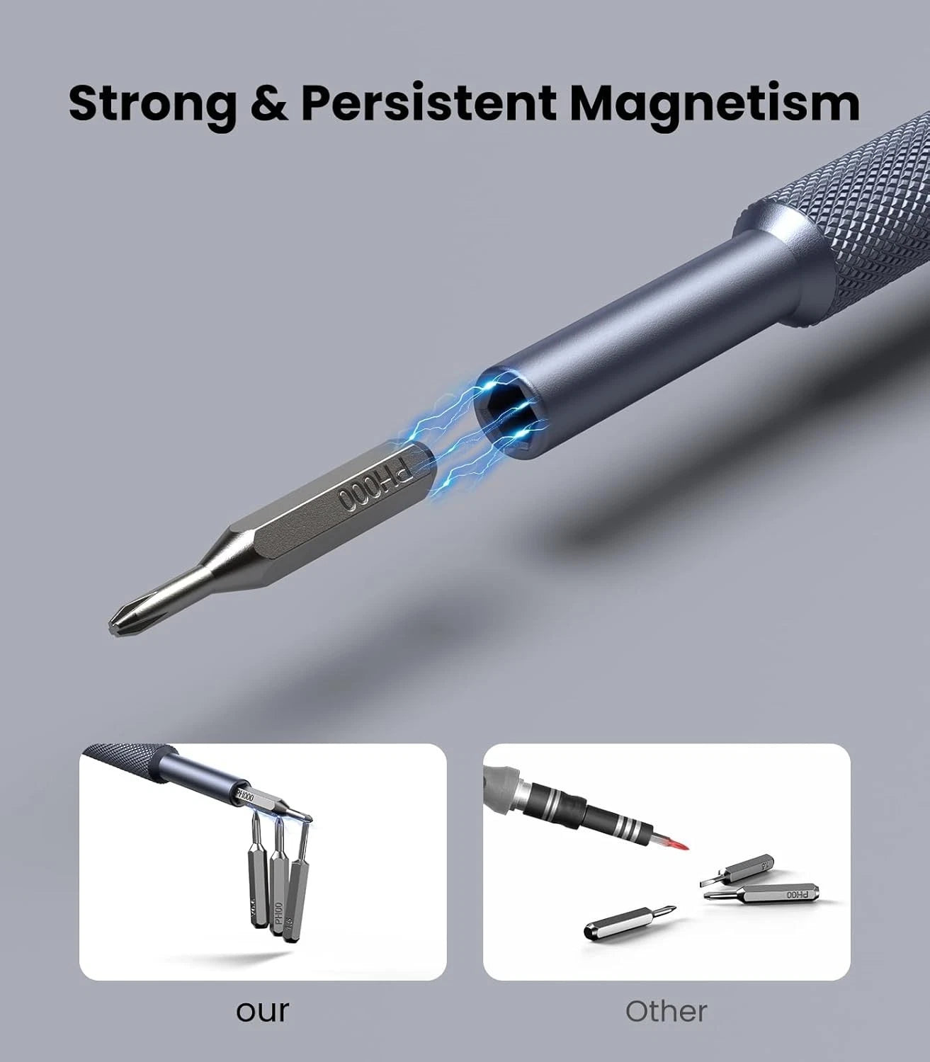 50-in-1 Magnetic Precision Screwdriver Set - Ergonomic Tool Kit for Electronics