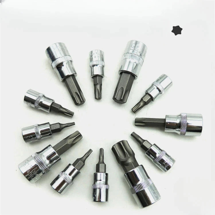 13pcs Torx Key Kit Auto Repair Tool Screwdriver Set Impact Socket Wrnech Head