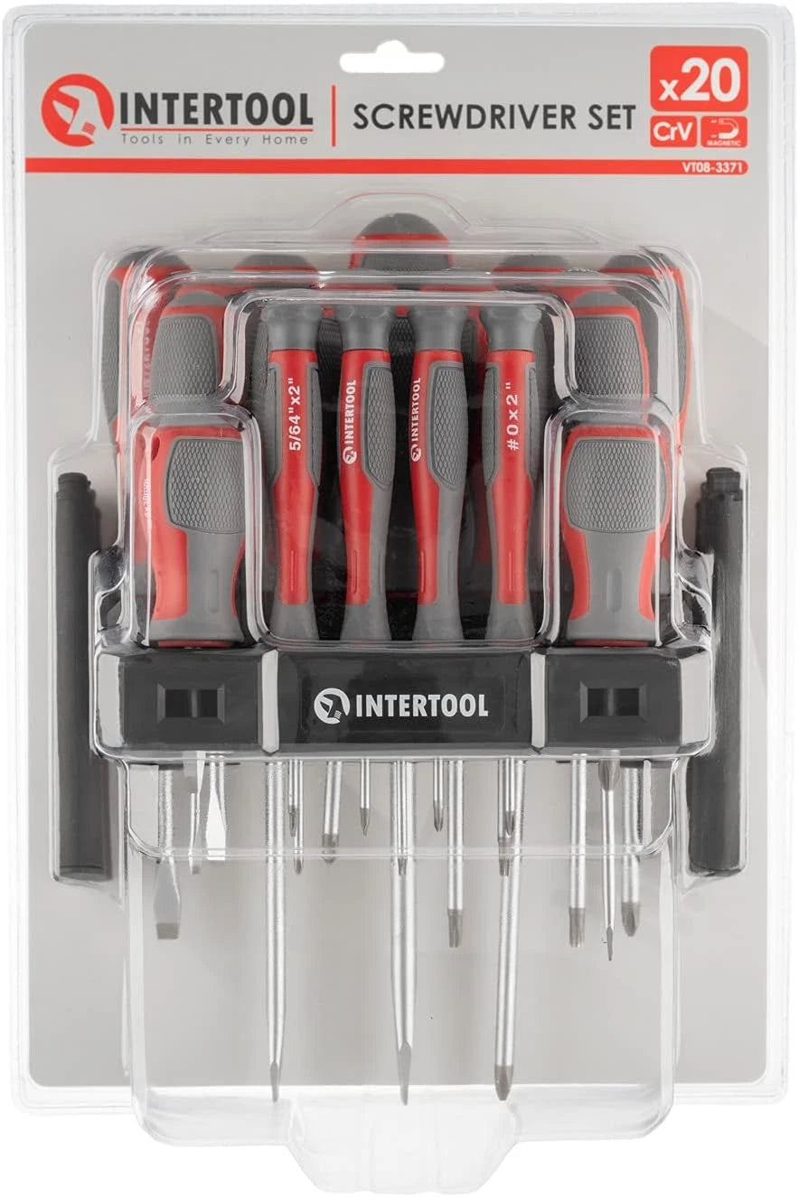 20Pcs Screwdriver Set, Magnetic Tips, Phillips, Slotted, Torx, High Strength