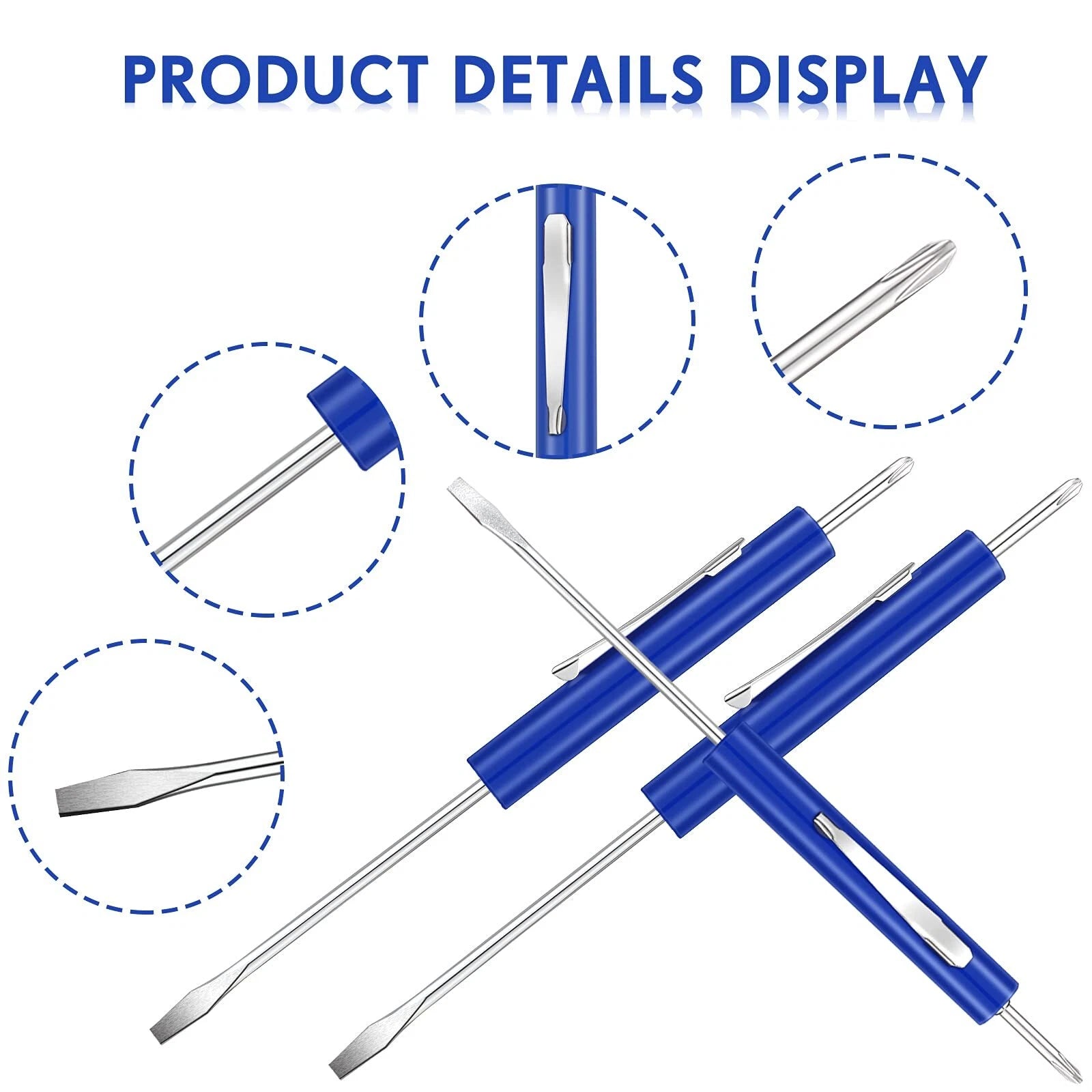 10 Pieces Pocket Screwdriver Set With Clip Double End And Slotted Twouse Screwdr