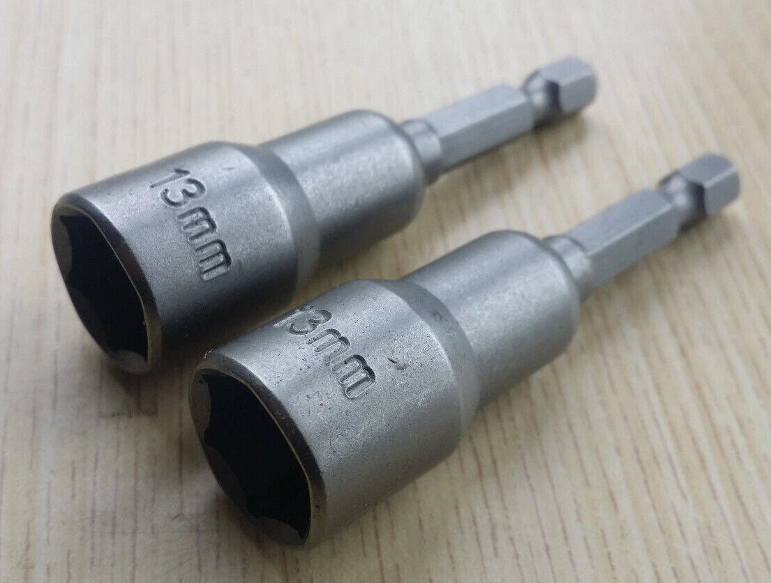 1/4" 8mm 10mm 13mm Hex Magnetic Nut Driver for Impact Drill Coach Bolts Screws