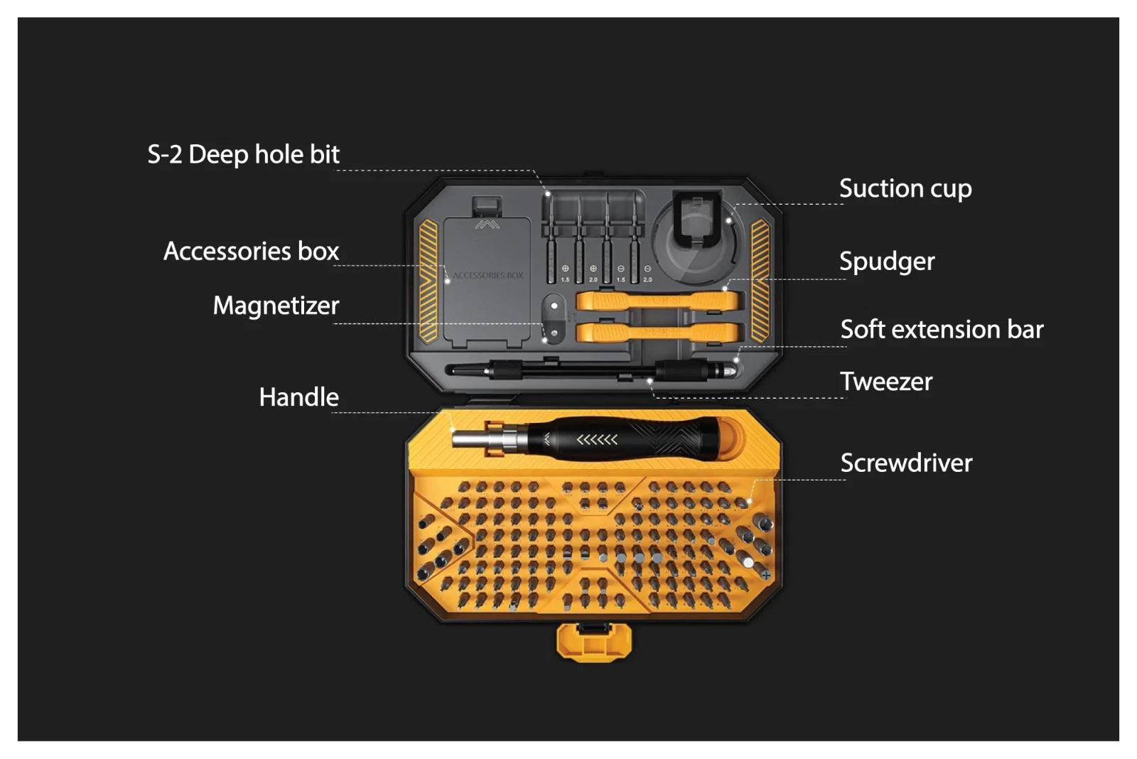 145-in-1 Professional Magnetic Mini Screwdriver Kit / Repair Tool Kit