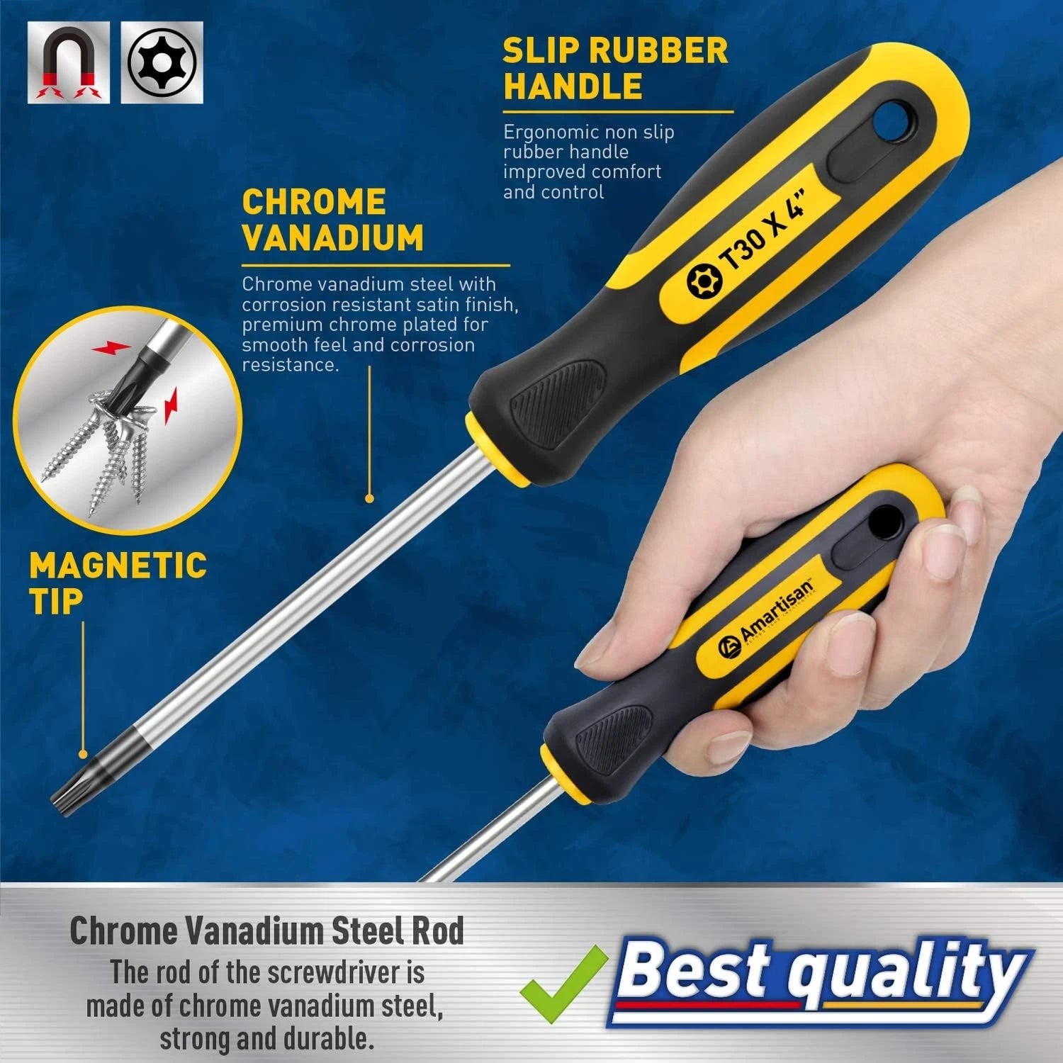 6-PIECE MAGNETIC TORX SCREWDRIVERS SET Driver Star Screwdriver T10 - T30 Tools