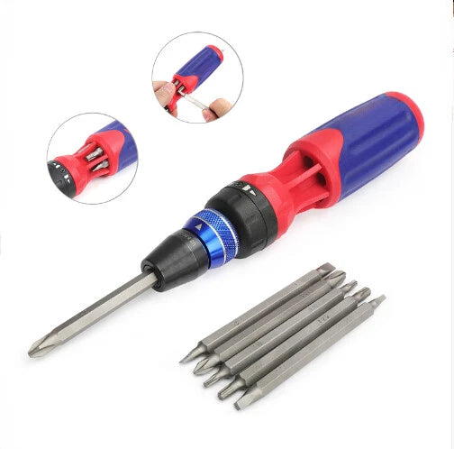 Ratcheting Screwdriver 12 In 1 Screwdriver Set Quick Load Mechanism Screwdrivers