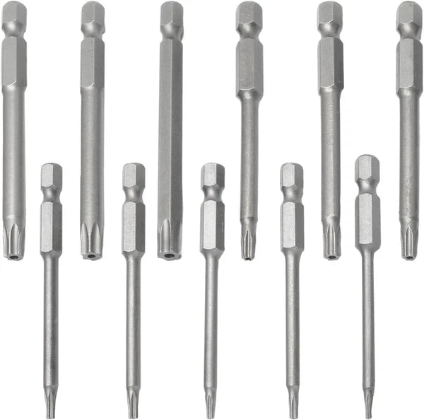 11x Torx Star Head Hex Shank Screwdriver Drill Bit Tool Set Driver Large Torque