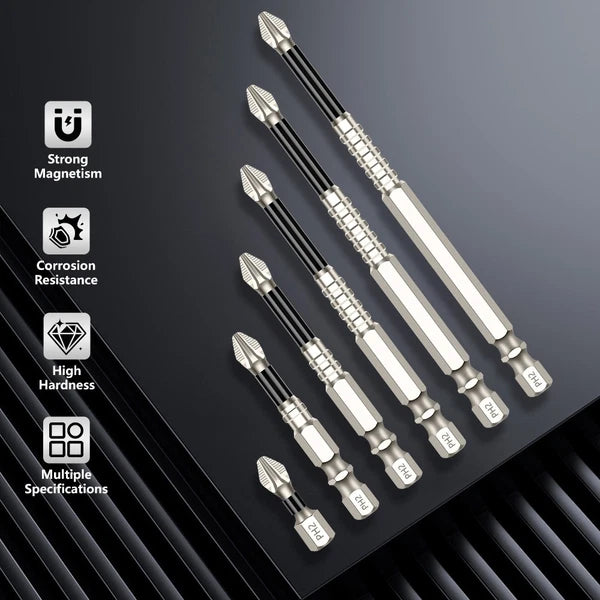 6pcs High-Magnetic Screwdriver Drill Bit Set Anti-Slip Magnetic Screwdriver Set