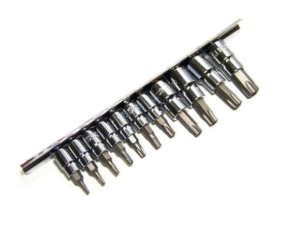 11 pc 5-POINT Security Star Bit Socket Set Torx Star Tamper Proof Bits w/ holder