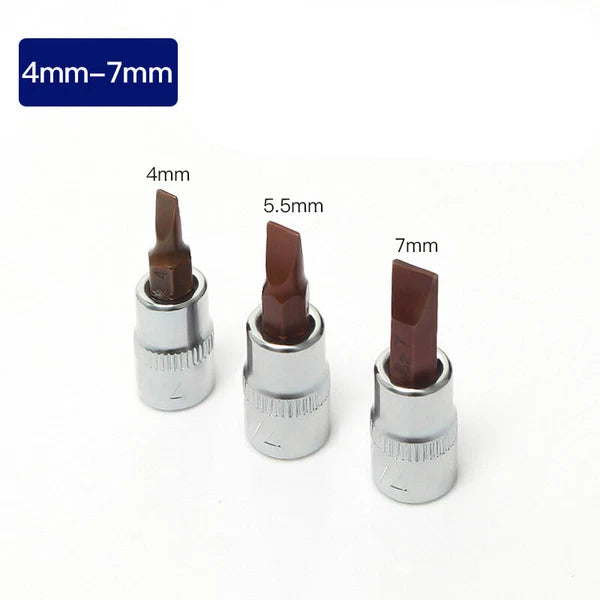 1/4in Square Driver Impact Bit Socket Torx Phillips Pizi Slotted Hex Ratchets