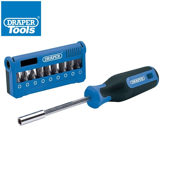 19pc Screwdriver & Multi Bit Set PZ PH TX Magnetic Holder + Case Draper 04497