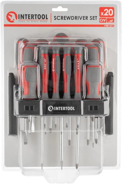 20Pcs Screwdriver Set, Magnetic Tips, Phillips, Slotted, Torx, High Strength