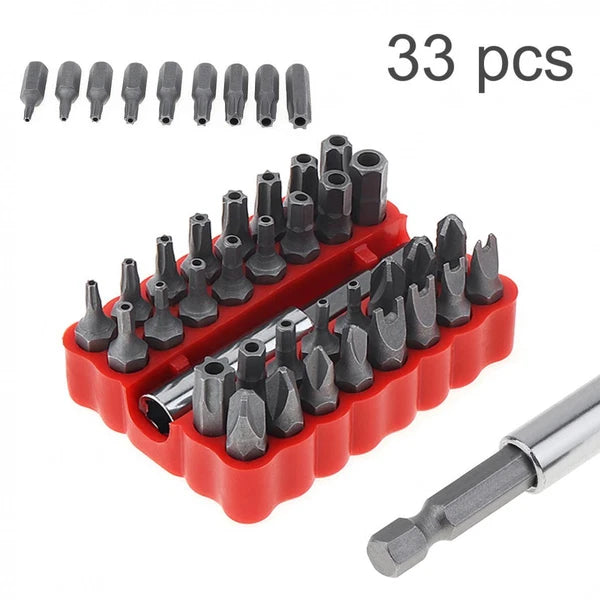 33 Torx Security Bit Set - Hex Star Spanner & Tri-Wing Tamper-Proof Tool