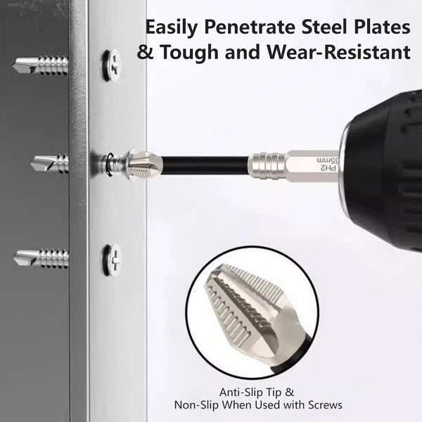 6pcs High-Magnetic Screwdriver Drill Bit Set Anti-Slip Magnetic Screwdriver Set