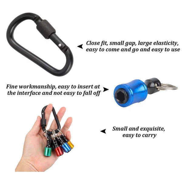 12PCS 1/4" Hex Shank Quick Release Keychain Screwdriver Drill Bit Holder Bit Set