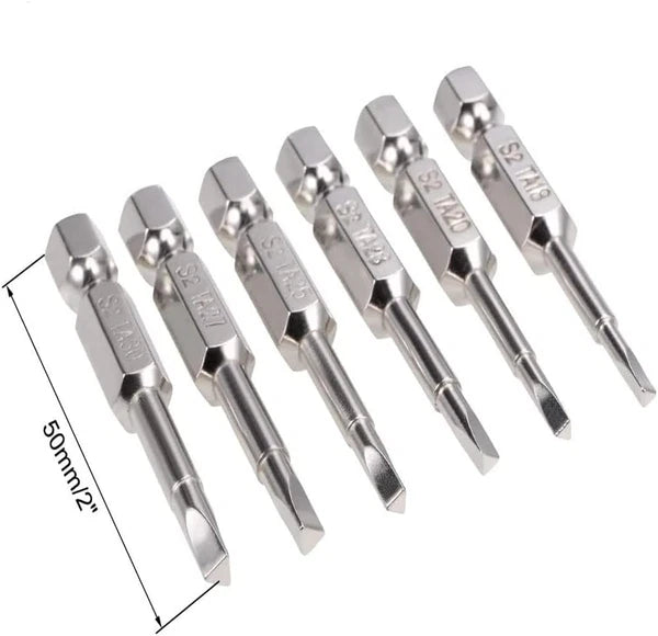 6 Pcs 50Mm 1/4 Hex Shank Magnetic Triangle Head Screwdriver Bit Set S2 Steel Scr