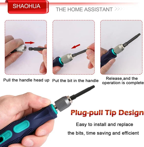 10PCS Triangle Screwdriver Set, S2 Steel Quick Change Bit Driver, Triangle Drill