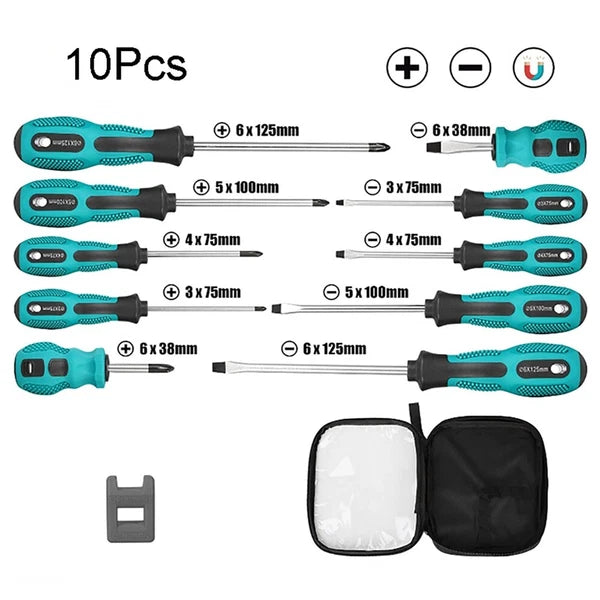 10pcs Screwdriver Set Hardware Tool Combination Set With Hard Cross Screwdriver