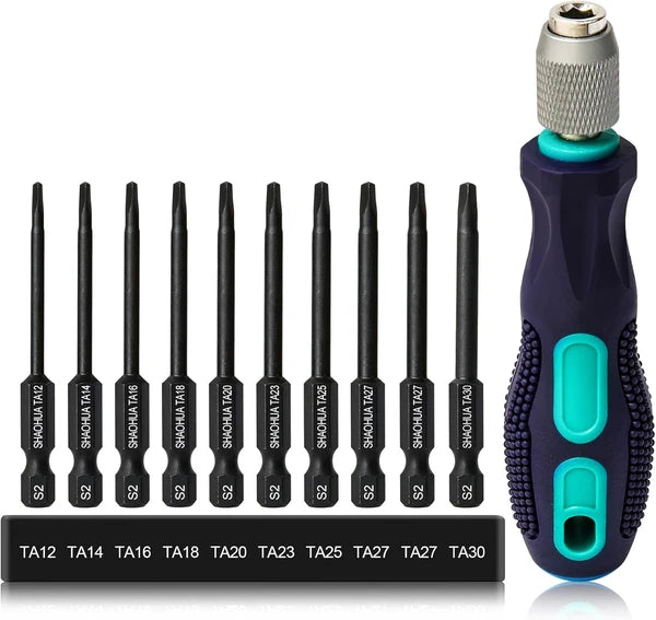 10PCS Triangle Screwdriver Set, S2 Steel Quick Change Bit Driver, Triangle Drill