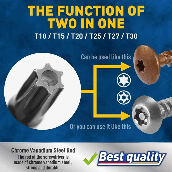 6-PIECE MAGNETIC TORX SCREWDRIVERS SET Driver Star Screwdriver T10 - T30 Tools