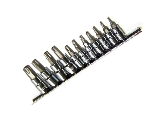 11 pc 5-POINT Security Star Bit Socket Set Torx Star Tamper Proof Bits w/ holder
