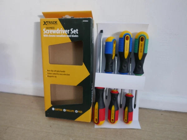 6PCE SOFT GRIP SCREWDRIVER SET XTRADE X0900063  PZ PH & SLOTTED MAGNETIC TIP