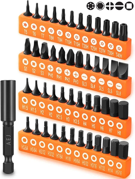 49-Pack Screwdriver Bit Set, Hex Head Drill Bit Set, Torx Square Slotted Phillip