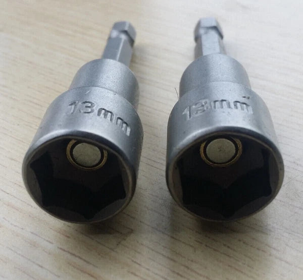 1/4" 8mm 10mm 13mm Hex Magnetic Nut Driver for Impact Drill Coach Bolts Screws