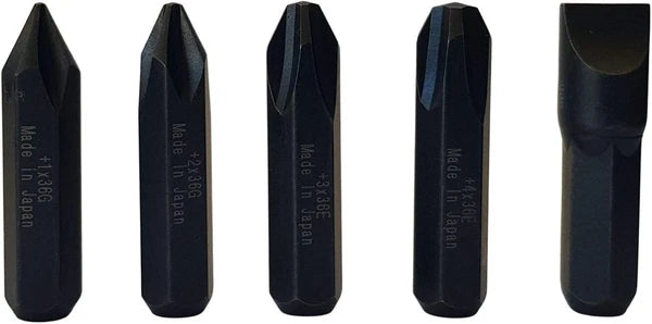 5/16" JIS Impact Screwdriver Bits | Made in Japan | +1 +2 +3 +4-10 (36Mm Long)