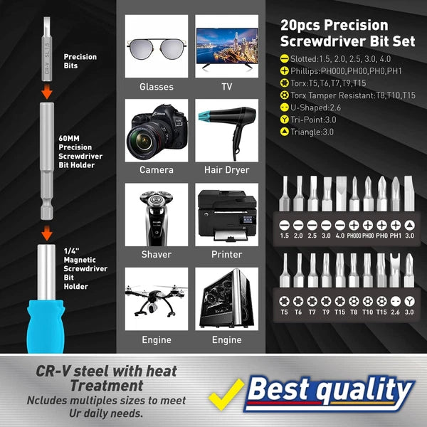 258-Piece Ultimate Screwdriver Bit Set, Chrome Vanadium Steel Driver Bit Set,...