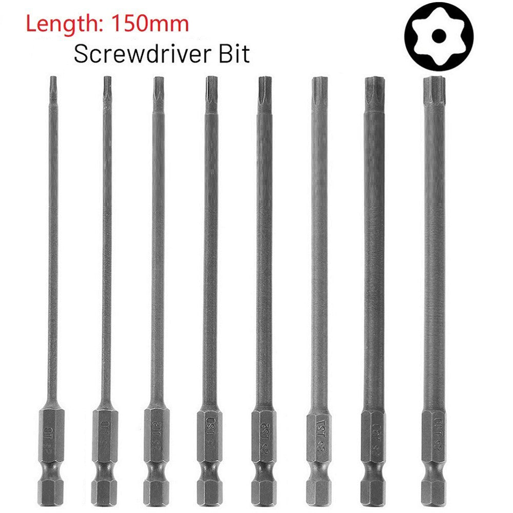 Magnetic Torx Screwdriver Bit Set for Enhanced Productivity 150mm Long