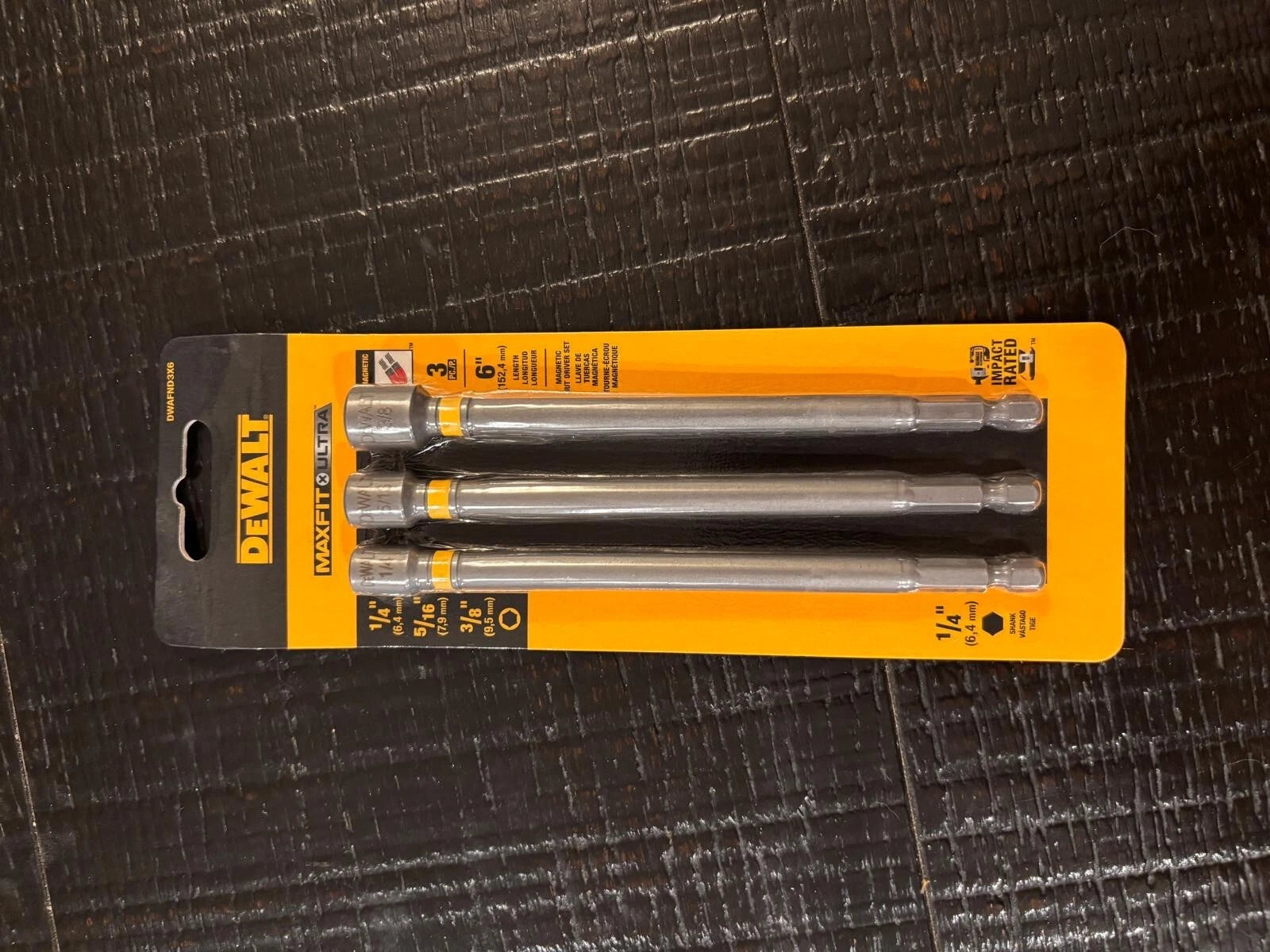 DEWALT 6-in. Magnetic Nut Driver Set, 3-piece: (1/4”- 5/16”- 3/8”) DWAFND3X6