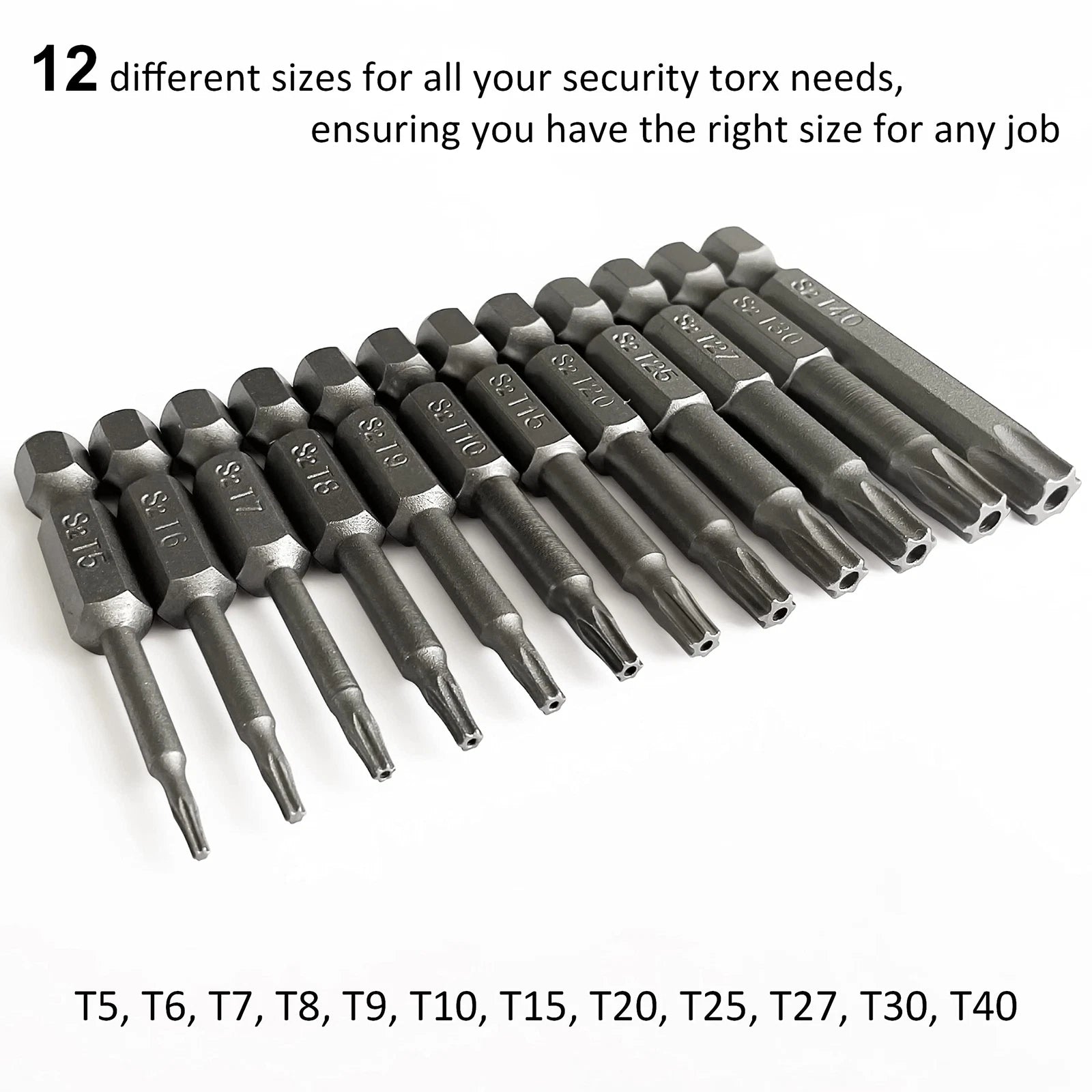 Juego De Puntas De Destornillador Torx De Estrella De Seguridad De 5 Puntos 12pc