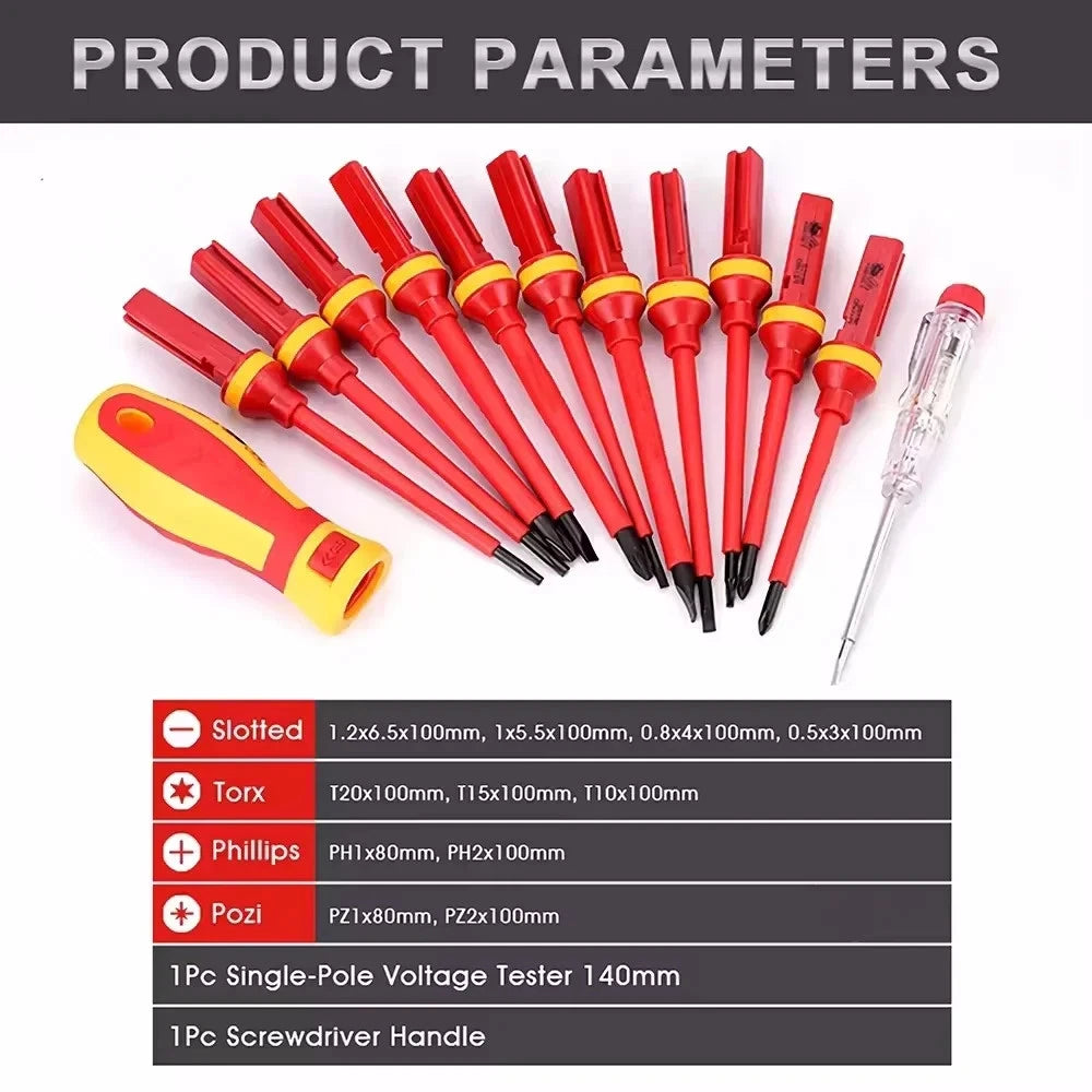 Slotted Magnetic Screw Driver Bits Kit and Magnetic Slotted Bits Repair Tool New