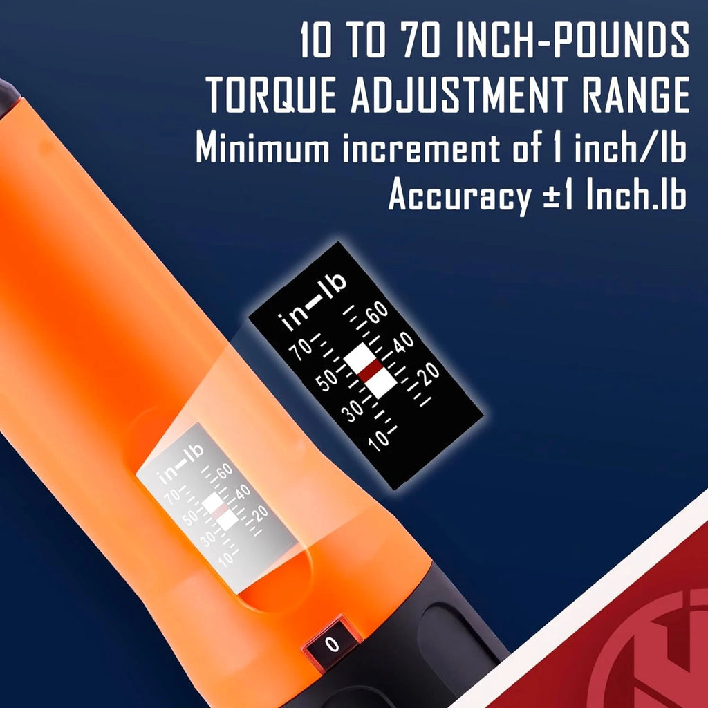 KNINE OUTDOORS Torque Screwdriver Wrench Driver Set 10-70 Inch Pounds Orange