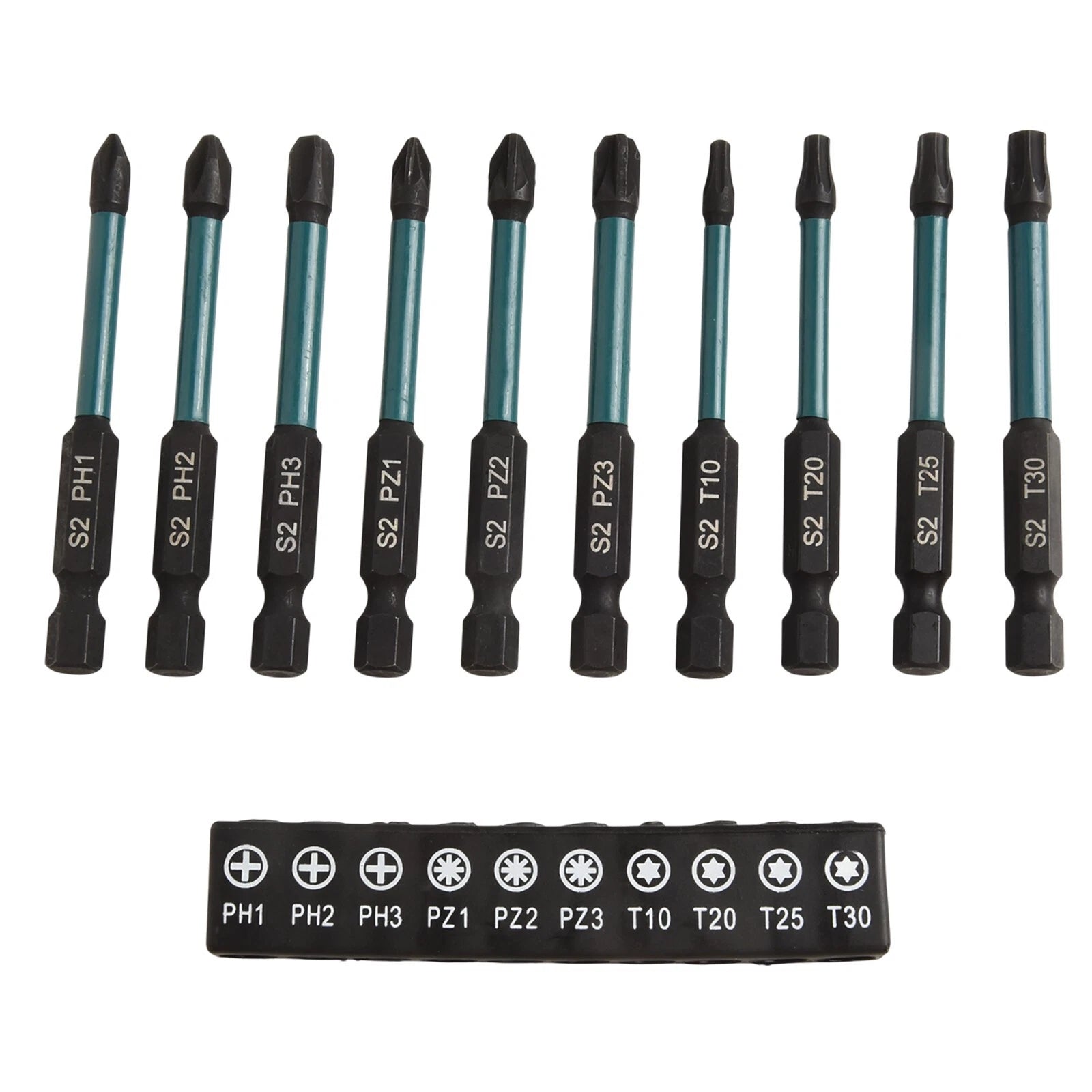 Magnetic Bit Set of 10 Pieces for Repairing Cars and Electronics Tools