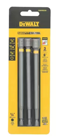 DEWALT 6-in. Magnetic Nut Driver Set, 3-piece: (1/4”- 5/16”- 3/8”) DWAFND3X6
