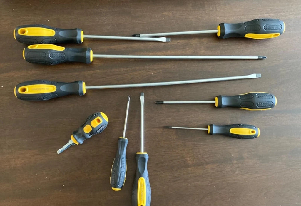 9pcs Magnetic Screwdrivers Set, Including 12in Phillips and Slotted Screwdrivers