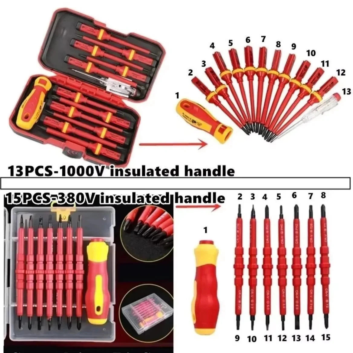 Slotted Magnetic Screw Driver Bits Kit and Magnetic Slotted Bits Repair Tool New