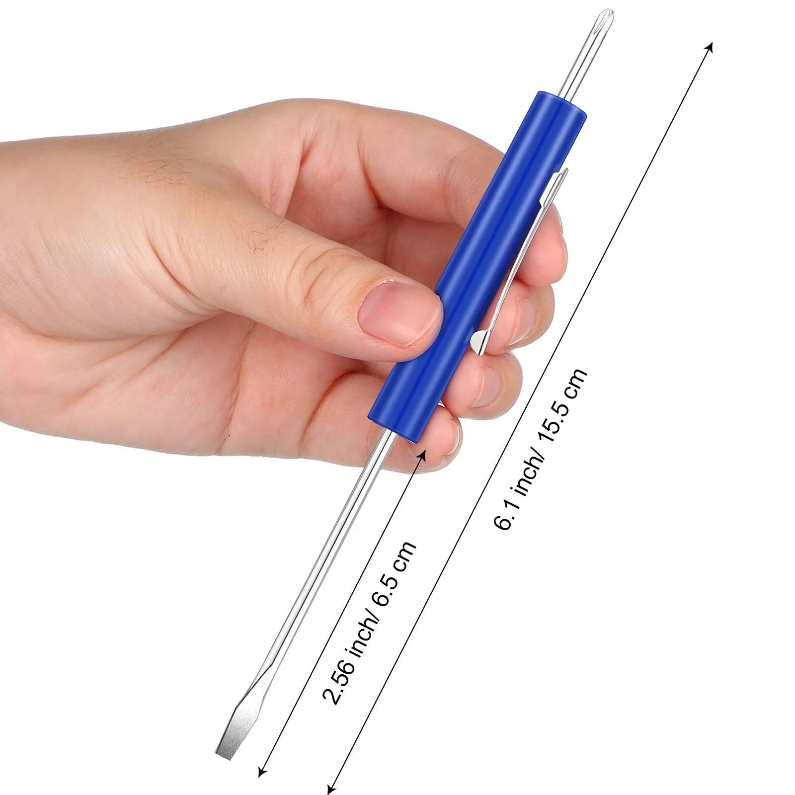 10 Pieces Pocket Screwdriver Set With Clip Double End And Slotted Twouse Screwdr