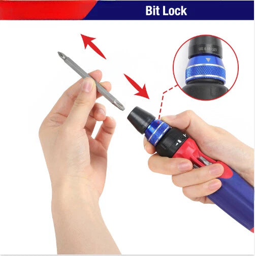 Ratcheting Screwdriver 12 In 1 Screwdriver Set Quick Load Mechanism Screwdrivers