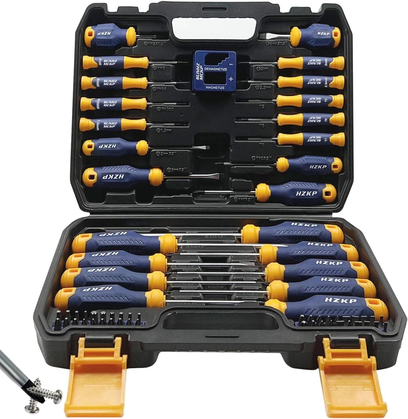 Magnetic Screwdriver Set - 66-Piece - S2 Alloy Steel - Precision Bits - Tool Box
