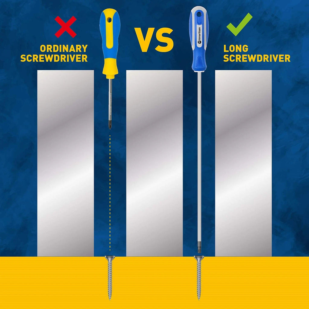Amartisan 6-Piece Extra Long Torx Screwdrivers Set, length 12''(300mm) T10 - ...