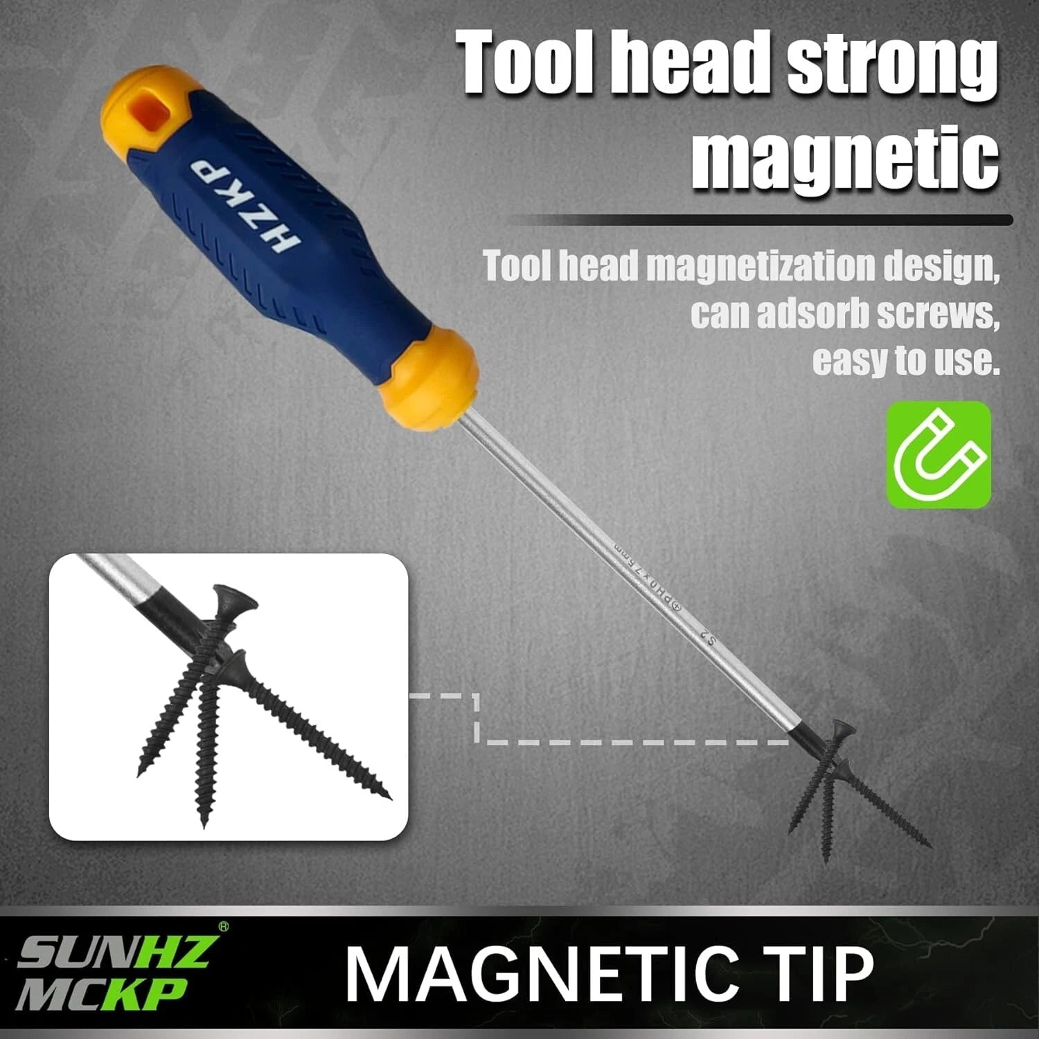 SUNHZMCKP 7-Piece Screwdriver Set, 3 Phillips and 3 Flat Screw Driver Made