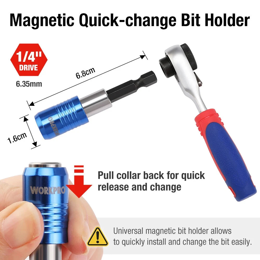 Mini Ratchet Wrench and 41PCS Screwdriver Bits Set Quick Release Ratchet Wrench
