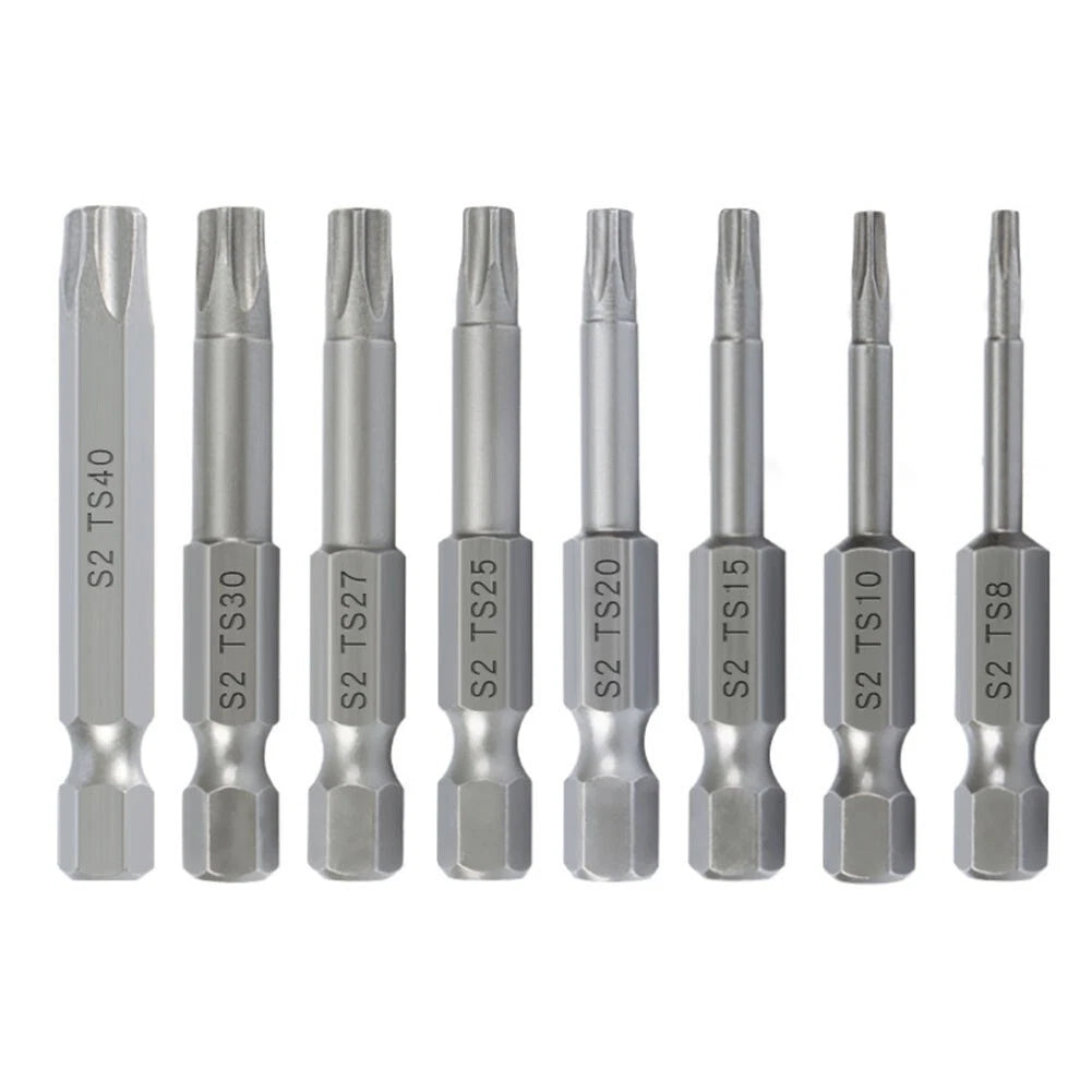 Convenient Hex Shank Magnetic Torx Screwdriver Bits Set 8Pcs 50mm Length