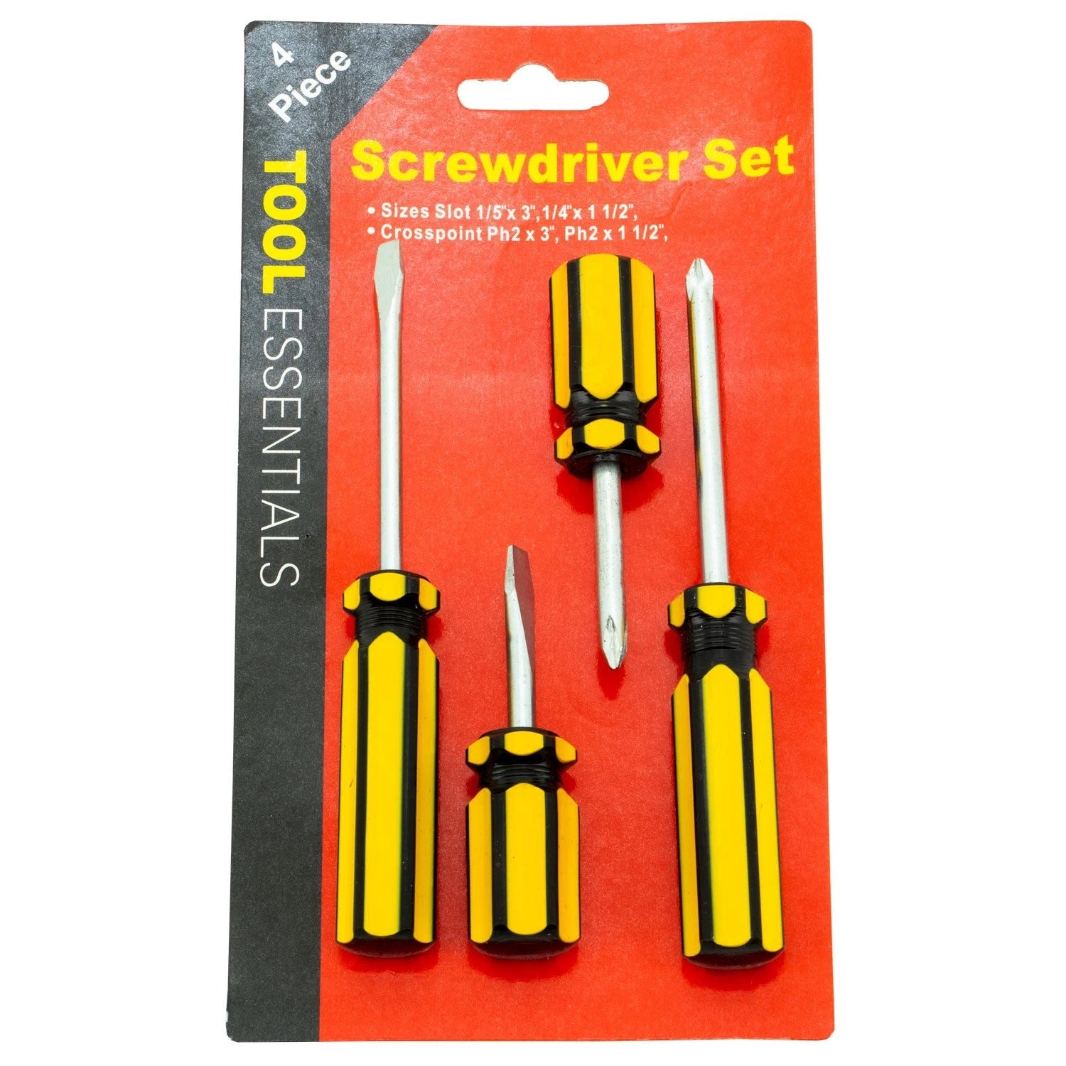 Tool Essentials Screwdriver Set Slotted and Phillips (4 Pack)
