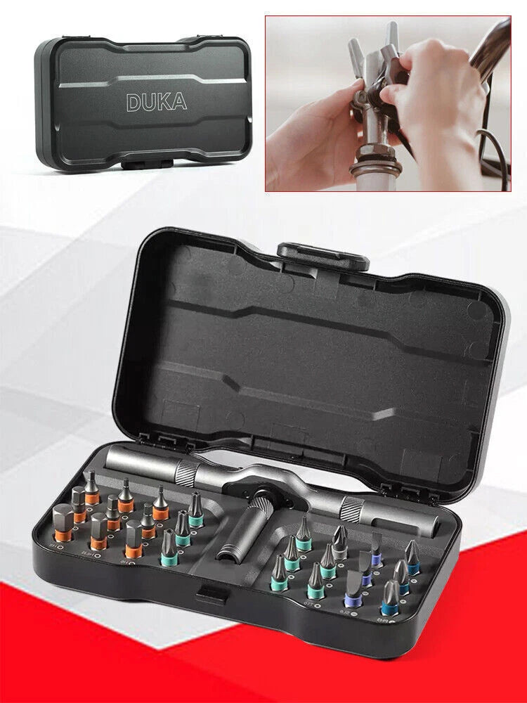 DUKA 24 in 1 Multi-Purpose Ratchet  Screwdriver Bits Set DIY Toolbox C1W6wgza4w