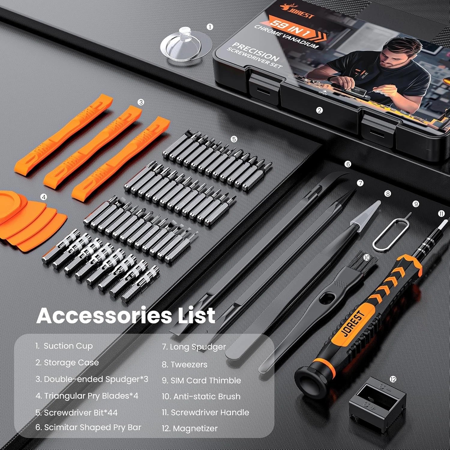59Pcs Screwdriver Precision Set Torx T5, T6, T8, Mini Repair Tool Kit Macbook Co