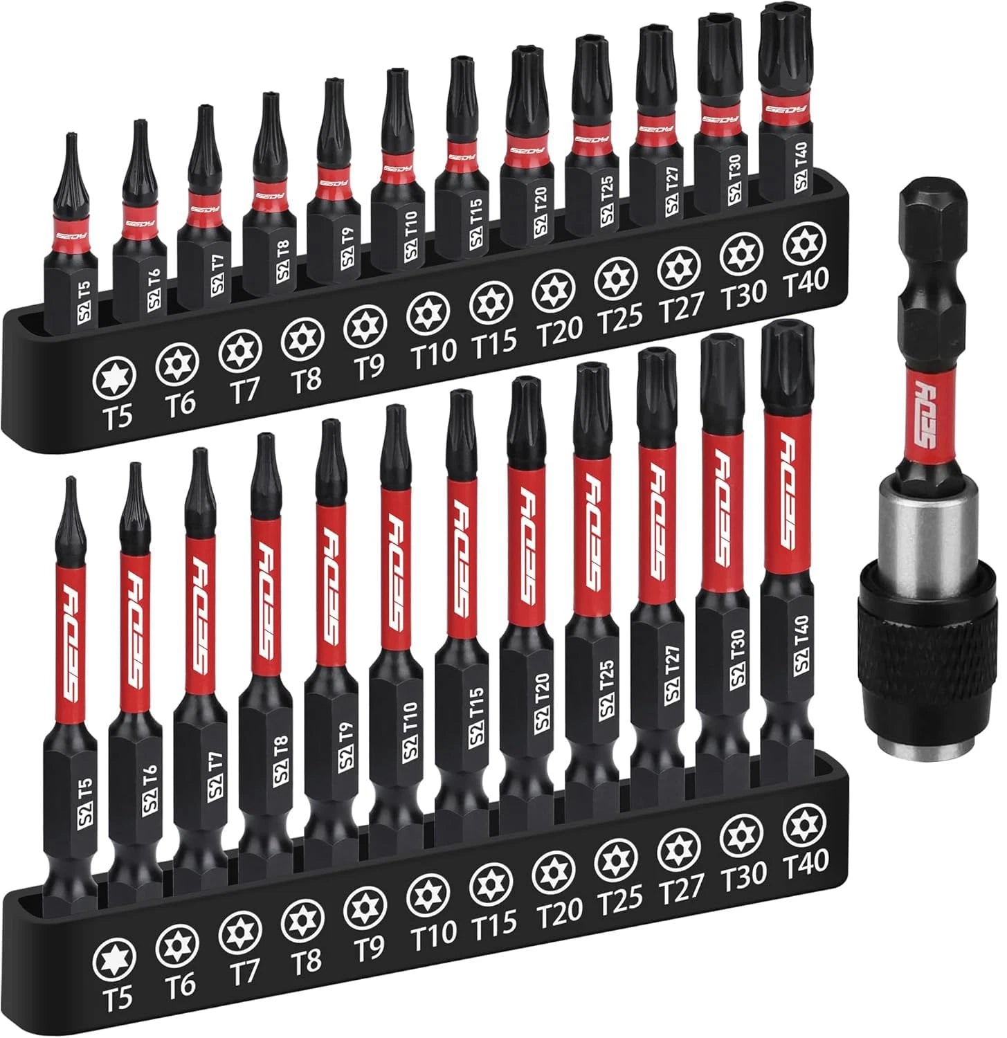 Torx Bit Set 1''&2.5'' Security Tamper Proof Torx Impact Screwdriver Bits, T5...