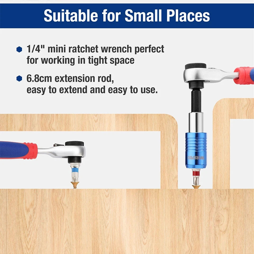 Mini Ratchet Wrench and 41PCS Screwdriver Bits Set Quick Release Ratchet Wrench