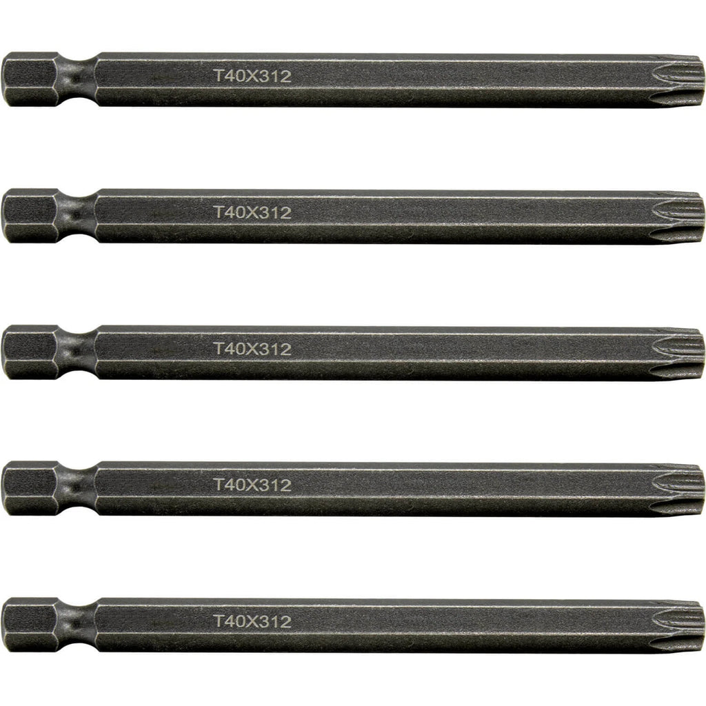 T40 Torx/Star Driver Bits - Quick Change Shank - Industrial Steel - Impact Rated
